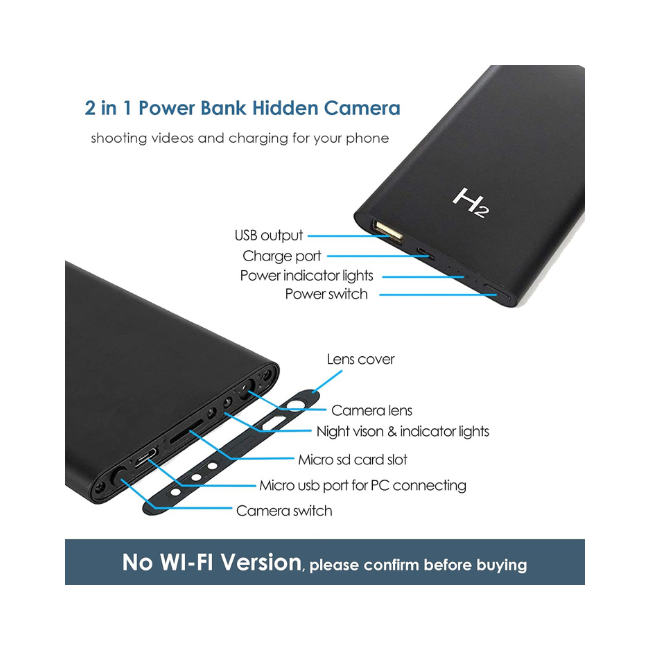 Power Bank со скриена камера – дискретно видео снимање